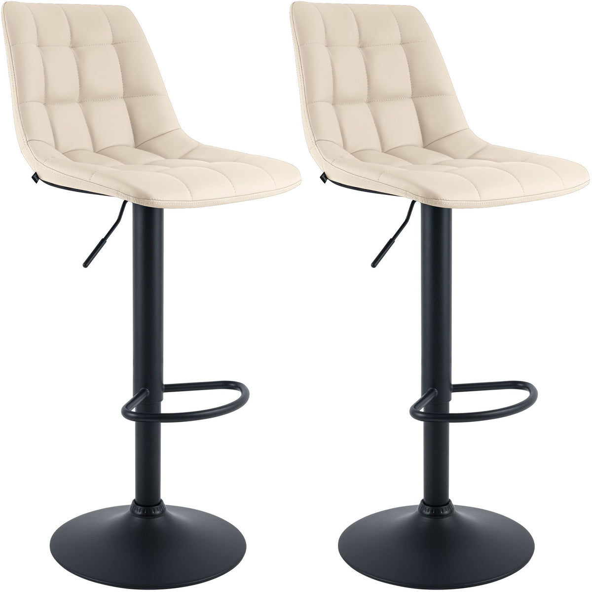 2er Set Barhocker Mapun Kunstleder creme