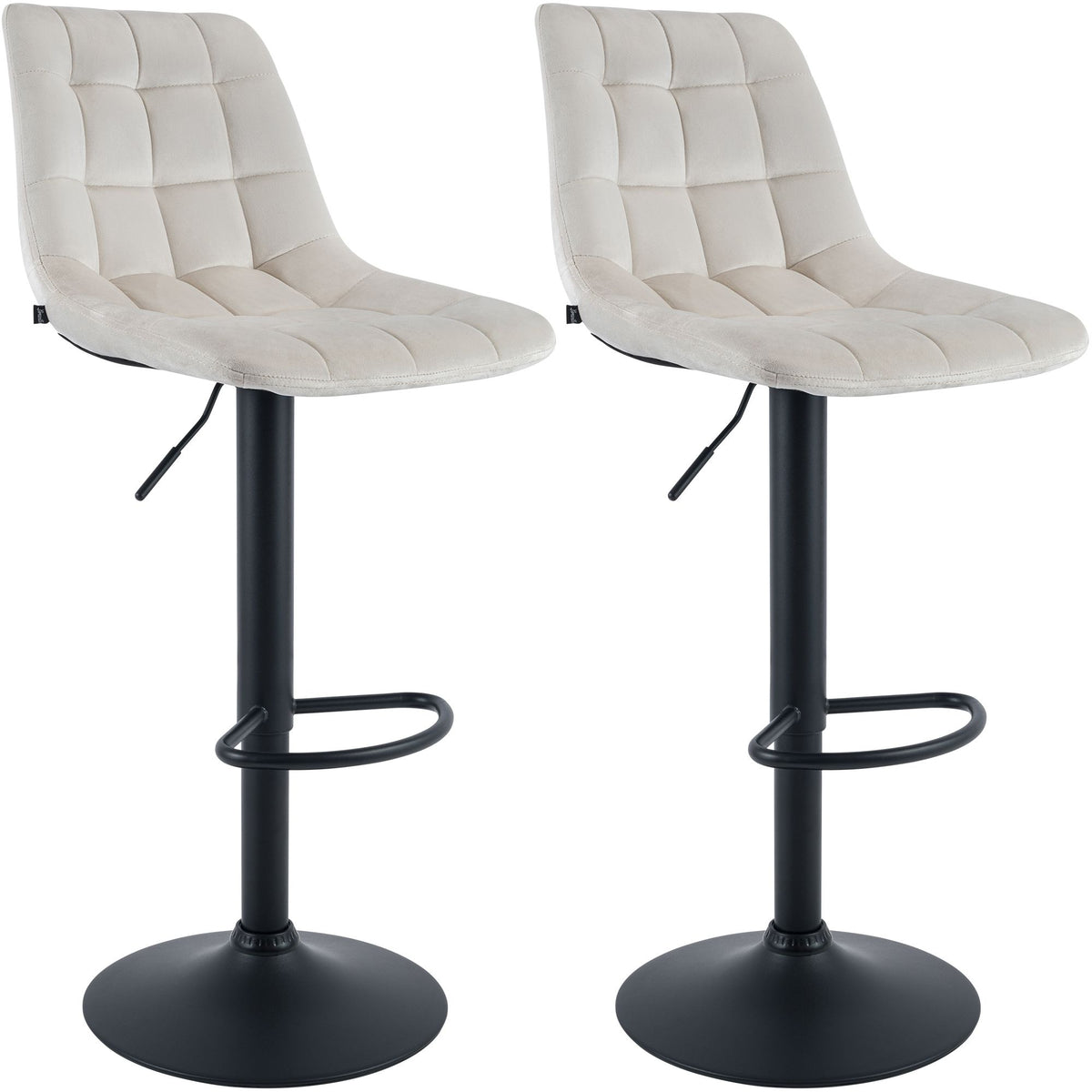 2er Set Barhocker Mapun Samt creme
