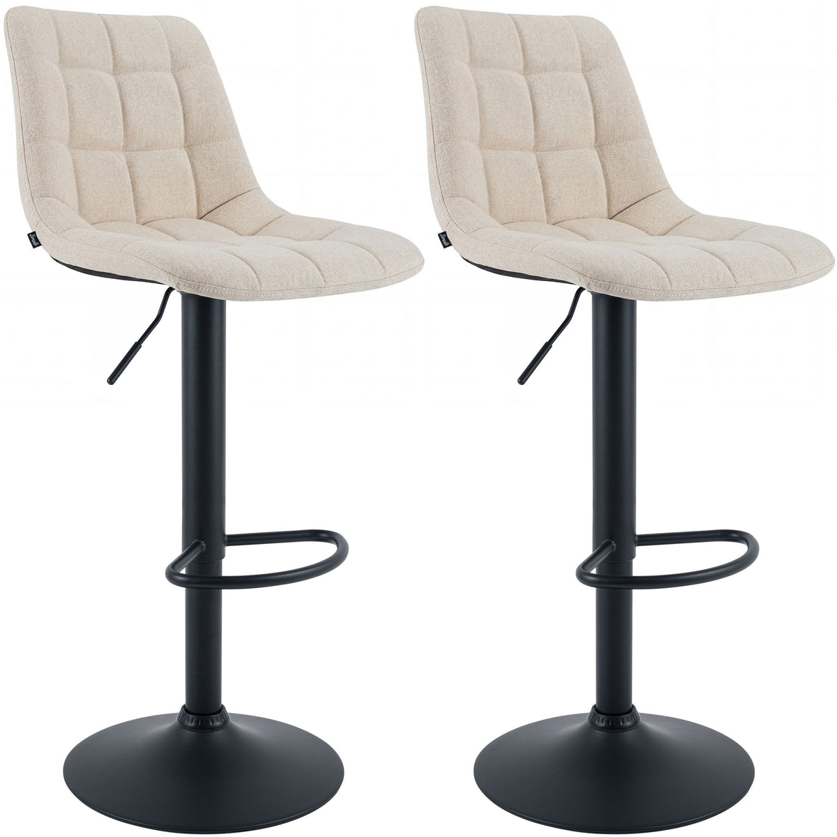 2er Set Barhocker Mapun Stoff creme