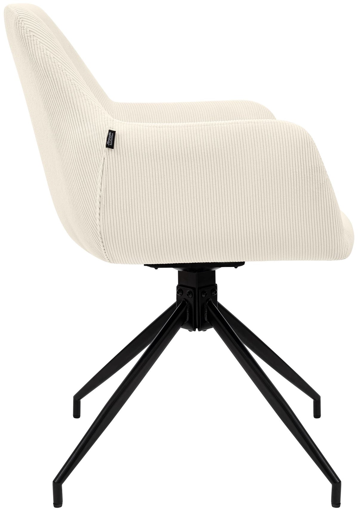 Eetkamerstoel Merlinda Ribstof creme creme
