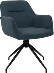 Eetkamerstoel Merlinda Ribstof donkerblauw dunkelblau