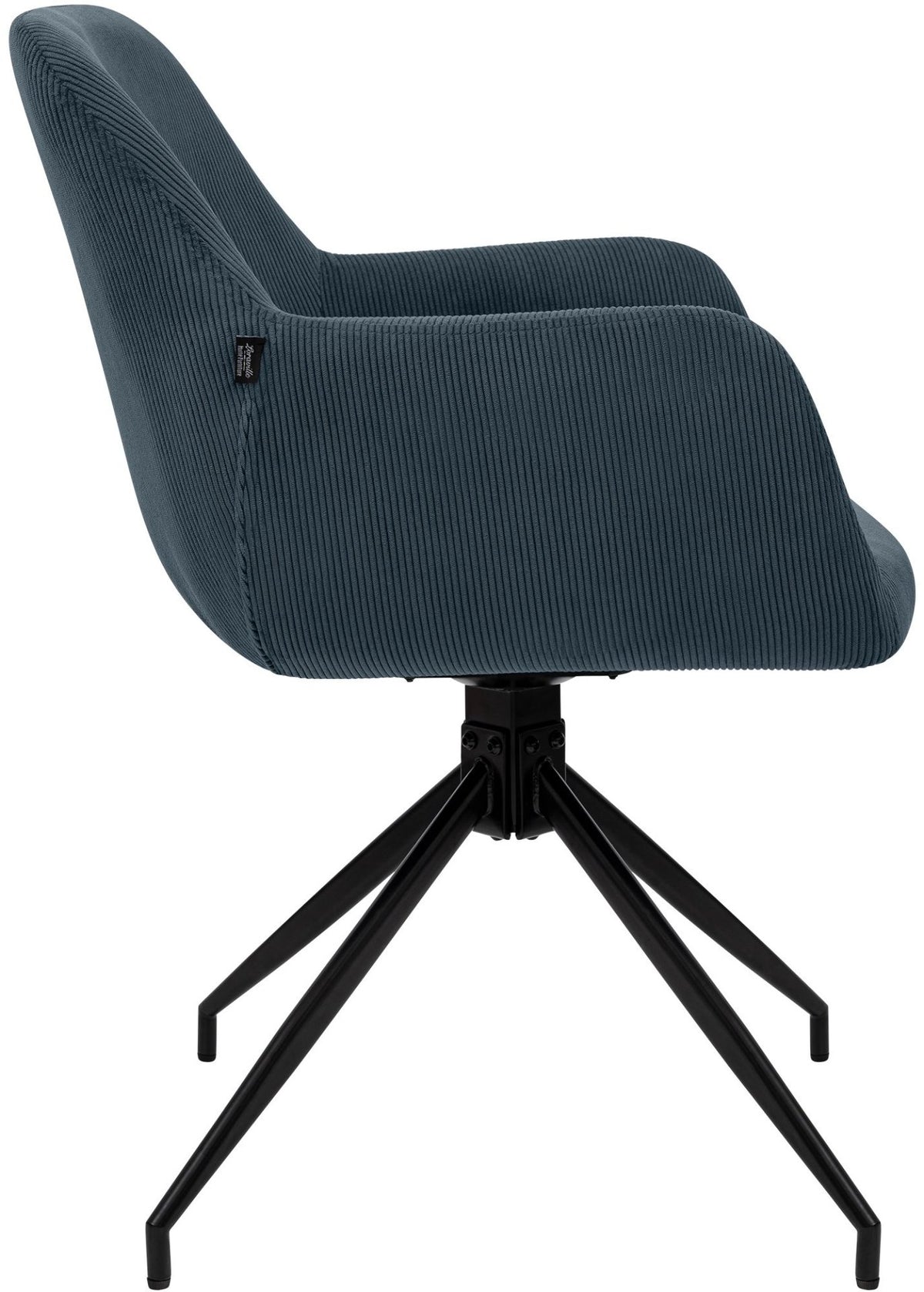 Eetkamerstoel Merlinda Ribstof donkerblauw dunkelblau