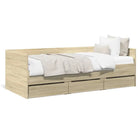 2-in-1 slaapbank met lades in bewerkt hout levering bevat - Bedden & bedframes