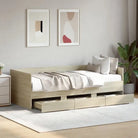 2-in-1 slaapbank met lades in bewerkt hout levering bevat - Sonoma eiken / 75 x 190 cm - Bedden & bedframes