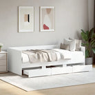 2-in-1 slaapbank met lades in bewerkt hout levering bevat - Wit / 90 x 200 cm - Bedden & bedframes