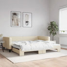 2-in-1 Slaapbank met Onderbed voor Woon- en Slaapkamers - Crème / 100 x 200 cm / met onderschuifbed - Bedden & bedframes