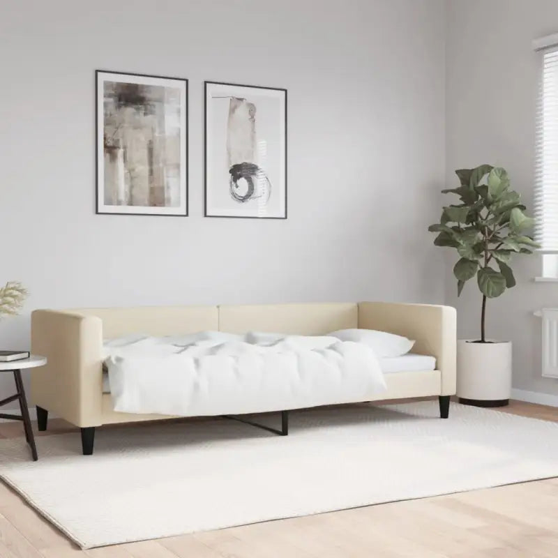 2-in-1 Slaapbank met Onderbed voor Woon- en Slaapkamers - Crème / 80 x 200 cm / zonder matras - Bedden & bedframes