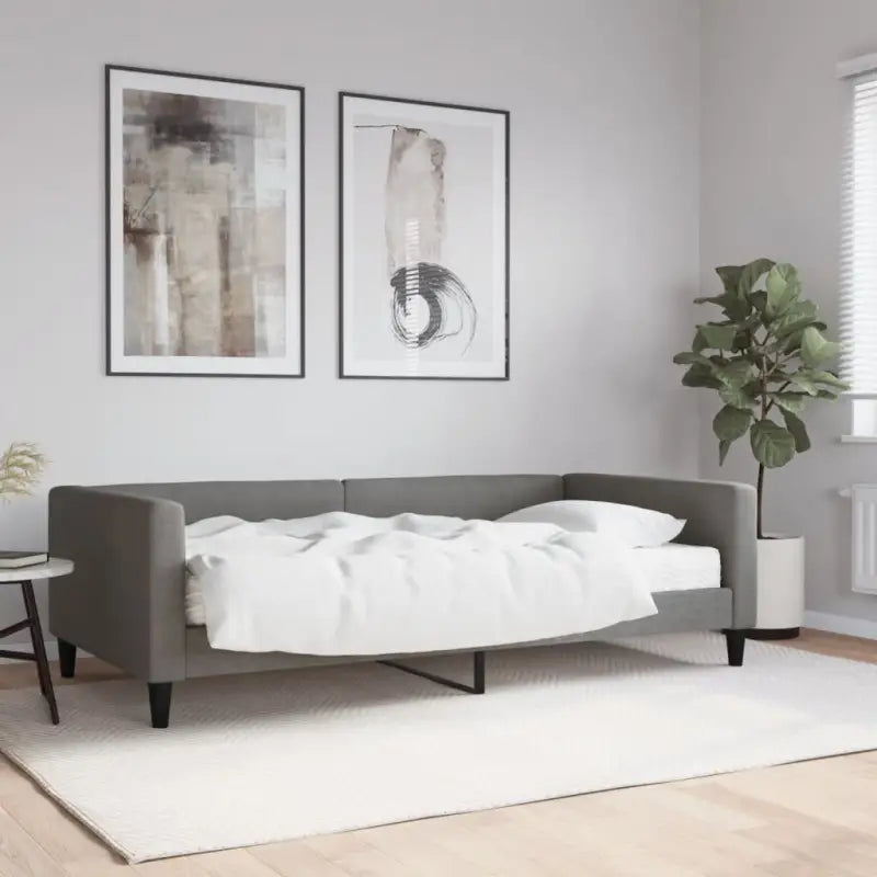 2-in-1 Slaapbank met Onderbed voor Woon- en Slaapkamers - Donkergrijs / 100 x 200 cm / met matras - Bedden & bedframes