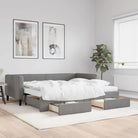 2-in-1 Slaapbank met Onderbed voor Woon- en Slaapkamers - Donkergrijs / 90 x 190 cm / met onderschuifbed en lade