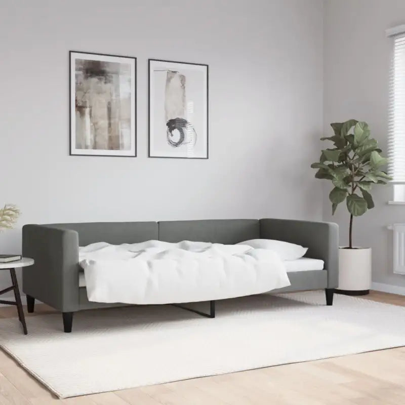 2-in-1 Slaapbank met Onderbed voor Woon- en Slaapkamers - Donkergrijs / 90 x 200 cm / zonder matras - Bedden & bedframes