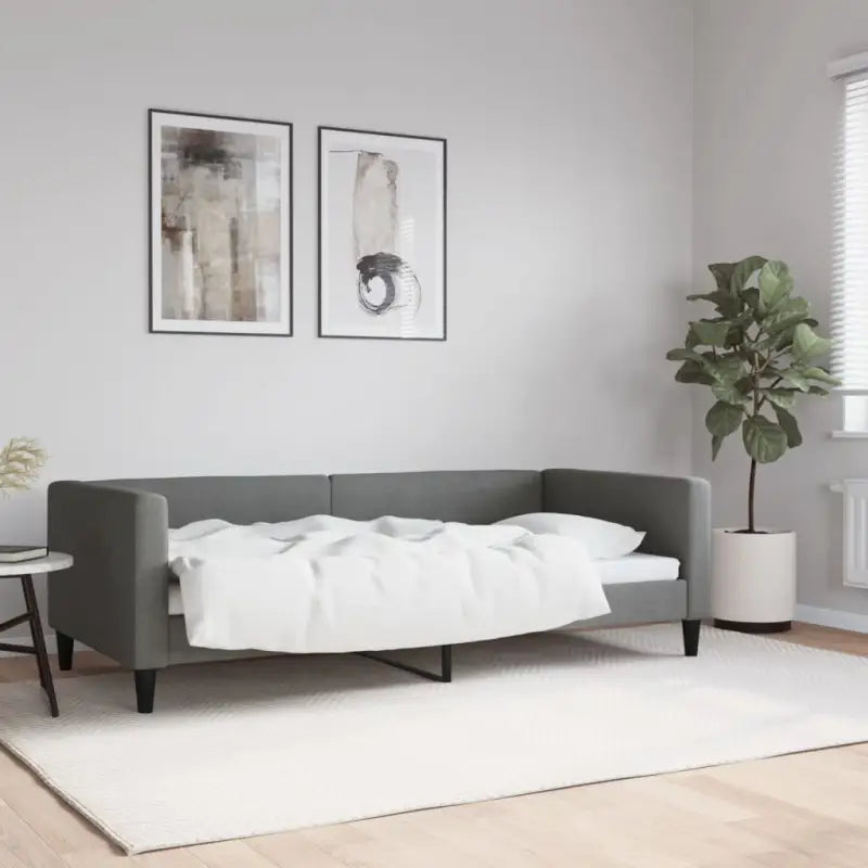 2-in-1 Slaapbank met Onderbed voor Woon- en Slaapkamers - Donkergrijs / 90 x 190 cm / zonder matras - Bedden & bedframes