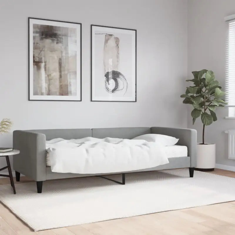 2-in-1 Slaapbank met Onderbed voor Woon- en Slaapkamers - Lichtgrijs / 90 x 200 cm / met matras - Bedden & bedframes