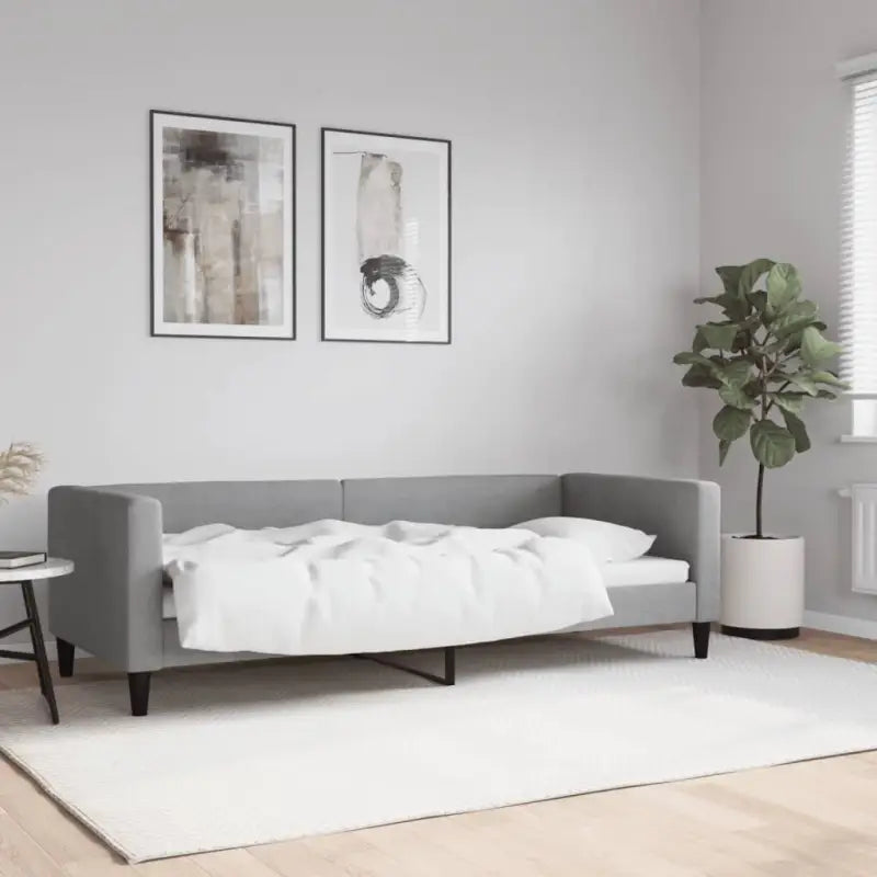 2-in-1 Slaapbank met Onderbed voor Woon- en Slaapkamers - Lichtgrijs / 80 x 200 cm / zonder matras - Bedden & bedframes