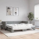 2-in-1 Slaapbank met Onderbed voor Woon- en Slaapkamers - Lichtgrijs / 100 x 200 cm / met onderschuifbed - Bedden &