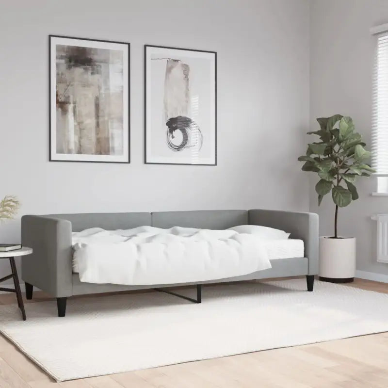 2-in-1 Slaapbank met Onderbed voor Woon- en Slaapkamers - Lichtgrijs / 80 x 200 cm / met matras - Bedden & bedframes