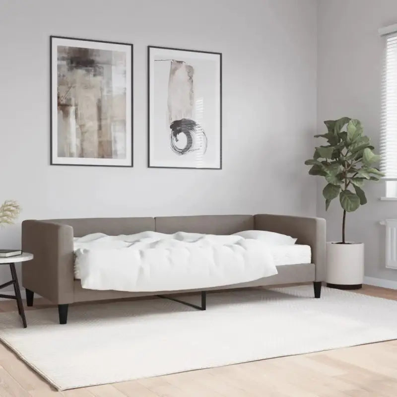 2-in-1 Slaapbank met Onderbed voor Woon- en Slaapkamers - Taupe / 80 x 200 cm / met matras - Bedden & bedframes