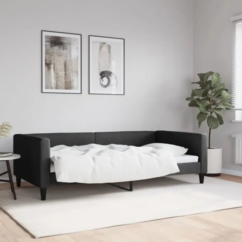 2-in-1 Slaapbank met Onderbed voor Woon- en Slaapkamers - Zwart / 100 x 200 cm / zonder matras - Bedden & bedframes