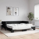 2-in-1 Slaapbank met Onderbed voor Woon- en Slaapkamers - Zwart / 100 x 200 cm / met onderschuifbed - Bedden & bedframes