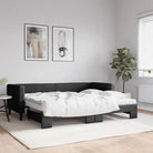 2-in-1 Slaapbank met Onderbed voor Woon- en Slaapkamers - Zwart / 80 x 200 cm / met onderschuifbed en matras - Bedden &
