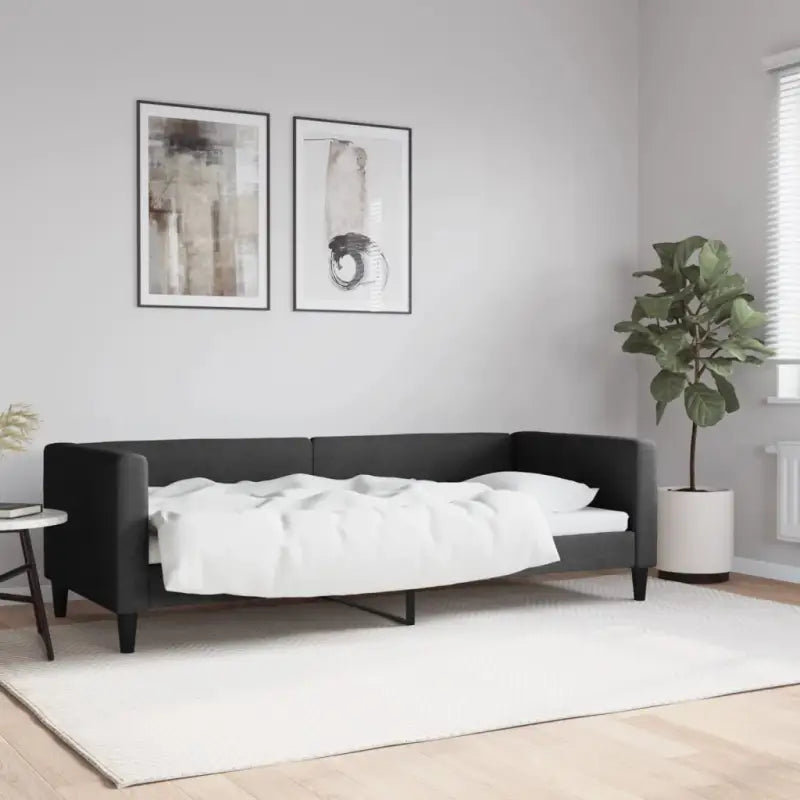 2-in-1 Slaapbank met Onderbed voor Woon- en Slaapkamers - Zwart / 80 x 200 cm / zonder matras - Bedden & bedframes