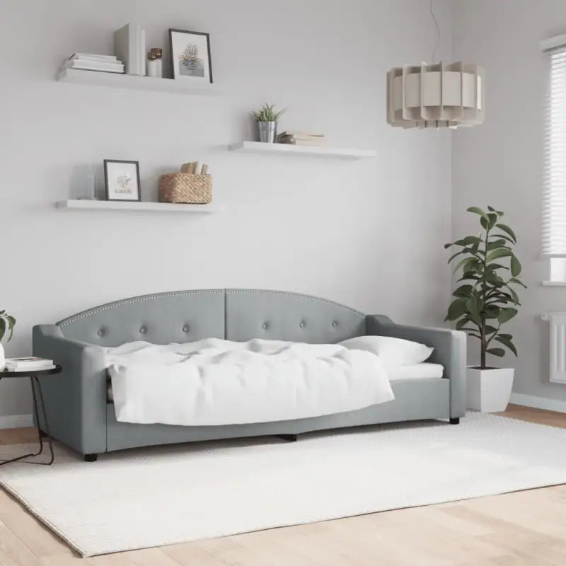 2-in-1 Slaapbank met Onderbouwbed voor Woonkamer en Slaapkamer - Lichtgrijs / 80 x 200 cm / zonder matras - Bedden &