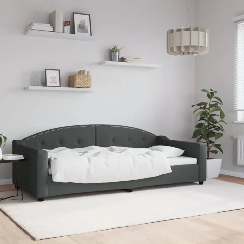 2-in-1 Slaapbank met Onderbouwbed voor Woonkamer en Slaapkamer - Donkergrijs / 90 x 200 cm / zonder matras - Bedden &