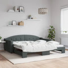 2-in-1 Slaapbank met Onderbouwbed voor Woonkamer en Slaapkamer - Donkergrijs / 100 x 200 cm / met onderschuifbed