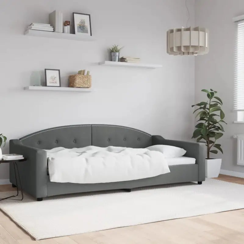 2-in-1 Slaapbank met Onderbouwbed voor Woonkamer en Slaapkamer - Donkergrijs / 100 x 200 cm / zonder matras - Bedden &