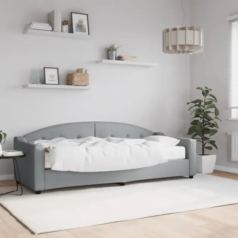 2-in-1 Slaapbank met Onderbouwbed voor Woonkamer en Slaapkamer - Lichtgrijs / 80 x 200 cm / met matras - Bedden &