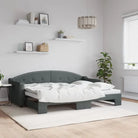2-in-1 Slaapbank met Onderbouwbed voor Woonkamer en Slaapkamer - Donkergrijs / 80 x 200 cm / met onderschuifbed