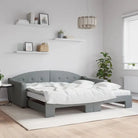 2-in-1 Slaapbank met Onderbouwbed voor Woonkamer en Slaapkamer - Lichtgrijs / 100 x 200 cm / met onderschuifbed