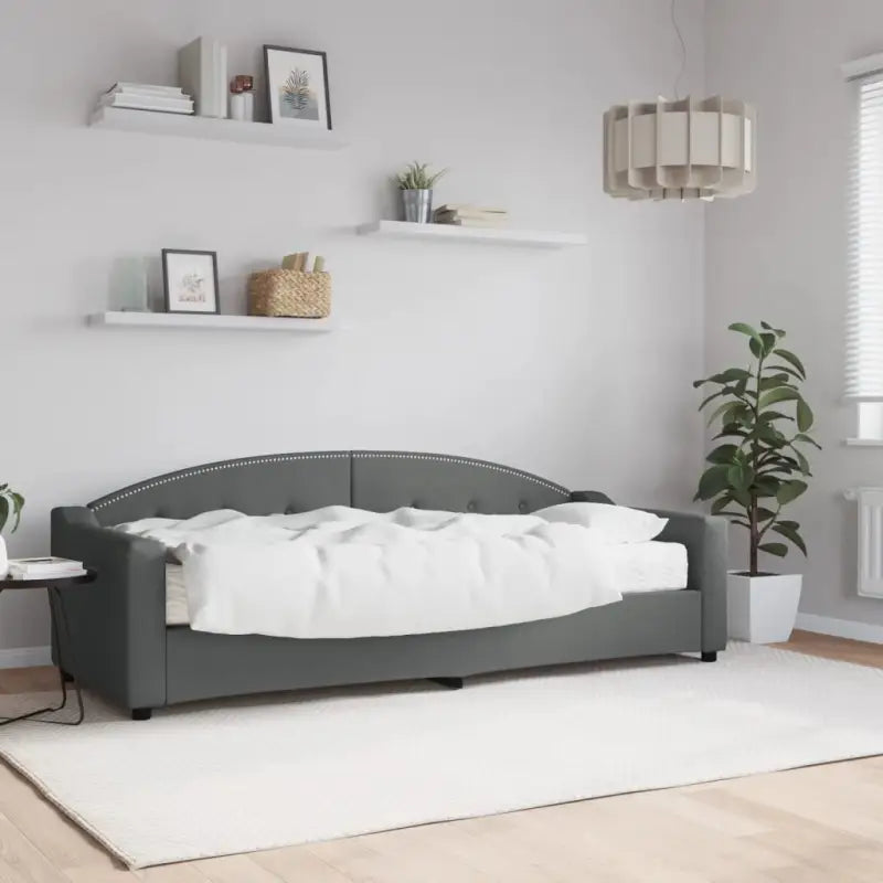 2-in-1 Slaapbank met Onderbouwbed voor Woonkamer en Slaapkamer - Donkergrijs / 80 x 200 cm / met matras - Bedden &