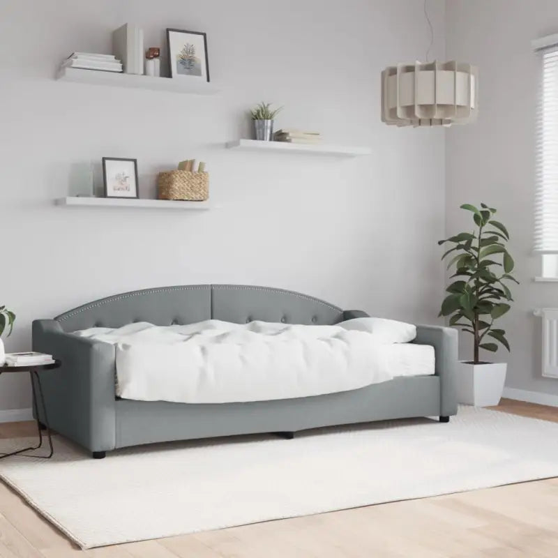 2-in-1 Slaapbank met Onderbouwbed voor Woonkamer en Slaapkamer - Lichtgrijs / 90 x 190 cm / met matras - Bedden &