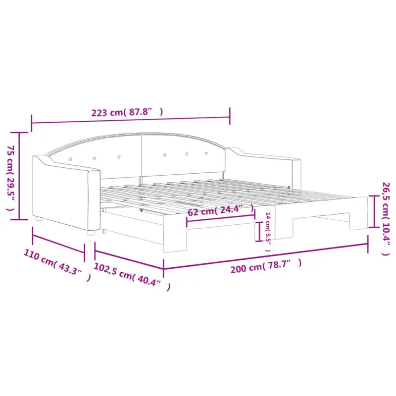 2-in-1 Slaapbank met Onderbouwbed voor Woonkamer en Slaapkamer - Bedden & bedframes