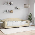2-in-1 Slaapbank met Onderbouwbed voor Woonkamer en Slaapkamer - Crème / 100 x 200 cm / zonder matras - Bedden &