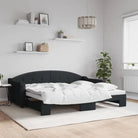 2-in-1 Slaapbank met Onderbouwbed voor Woonkamer en Slaapkamer - Zwart / 90 x 200 cm / met onderschuifbed - Bedden &