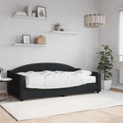 2-in-1 Slaapbank met Onderbouwbed voor Woonkamer en Slaapkamer - Zwart / 90 x 190 cm / met matras - Bedden & bedframes