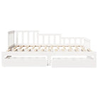 2-in-1 Slaapbank met onderschuifbed van massief grenenhout - Bedden & bedframes
