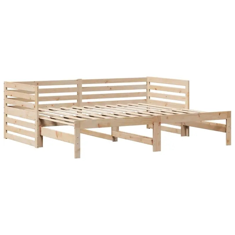 2-in-1 Slaapbank met onderschuifbed van massief grenenhout - Bedden & bedframes