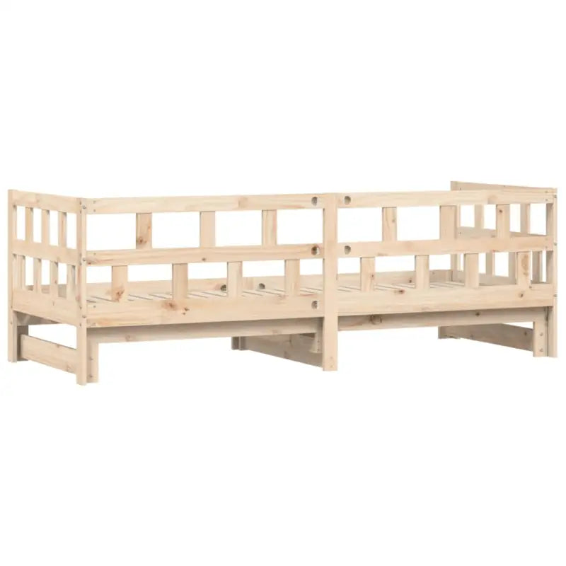 2-in-1 slaapbank met onderschuifbed van massief grenenhout - Naturel / 90 x 190 cm - Bedden & bedframes