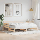 2-in-1 slaapbank met onderschuifbed van massief grenenhout - Naturel / 80 x 200 cm - Bedden & bedframes