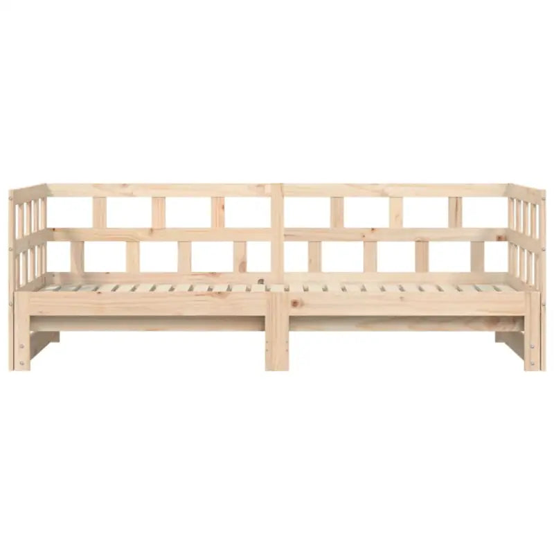 2-in-1 slaapbank met onderschuifbed van massief grenenhout - Naturel / 90 x 190 cm - Bedden & bedframes