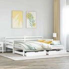 2-in-1 slaapbank met onderschuifbed van massief grenenhout - Wit / 90 x 190 cm - Bedden & bedframes