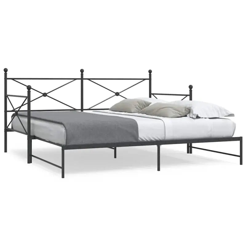 2-in-1 Slaapbank met onderschuifbed voor optimale afmetingen bed - Zwart / 100 x 200 cm / met onderschuifbed - Bedden &