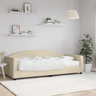 2-in-1 Slaapbank voor in woonkamer of slaapkamer - Crème / 90 x 200 cm / met matras - Bedden & bedframes