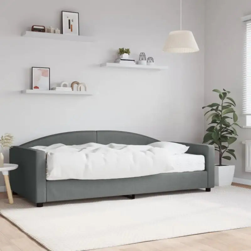 2-in-1 Slaapbank voor in woonkamer of slaapkamer - Donkergrijs / 100 x 200 cm / met matras - Bedden & bedframes