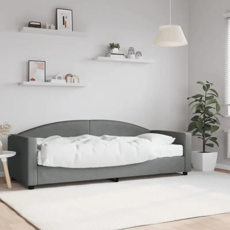 2-in-1 Slaapbank voor in woonkamer of slaapkamer - Donkergrijs / 80 x 200 cm / met matras - Bedden & bedframes