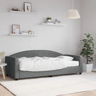 2-in-1 Slaapbank voor in woonkamer of slaapkamer - Donkergrijs / 90 x 190 cm / met matras - Bedden & bedframes
