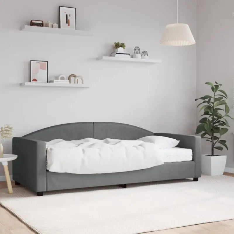 2-in-1 Slaapbank voor in woonkamer of slaapkamer - Donkergrijs / 90 x 190 cm / met matras - Bedden & bedframes