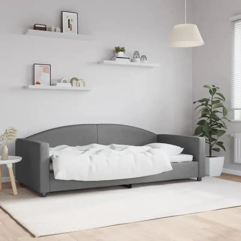 2-in-1 Slaapbank voor in woonkamer of slaapkamer - Donkergrijs / 90 x 200 cm / zonder matras - Bedden & bedframes